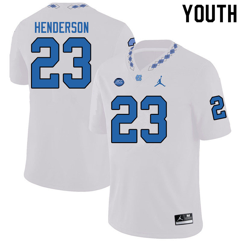 Jordan Brand Youth #23 Josh Henderson North Carolina Tar Heels College Football Jerseys Sale-White